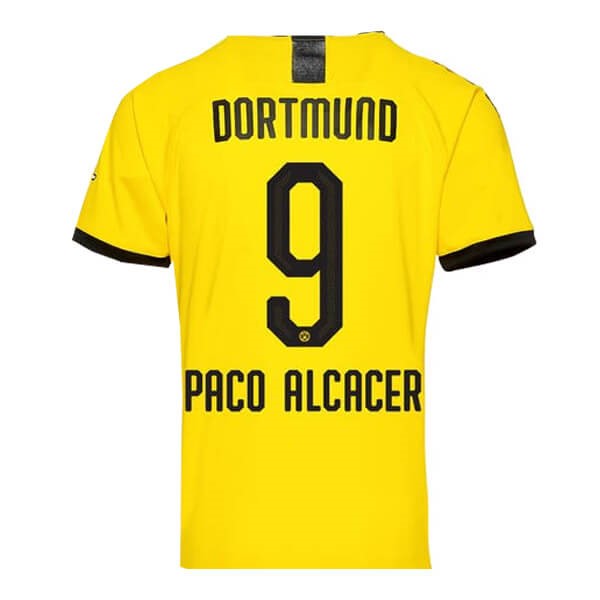 Tailandia Camiseta Borussia Dortmund NO.9 Paco Alcacer 1ª 2019-2020 Amarillo